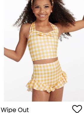 Weissman Yellow Gingham Ruffle Swim Bottoms - Kids